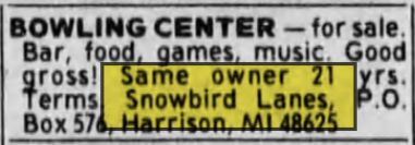 Snowbird Lanes - For Sale March 1996 (newer photo)
